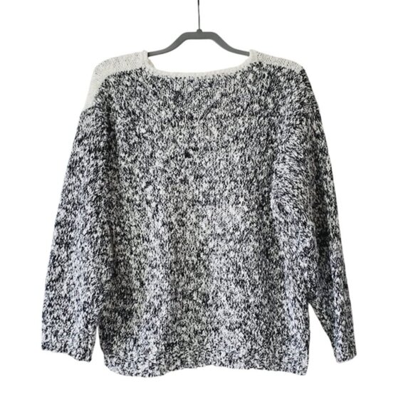 Vintage FairSet Boucle Boho Granny Floral Pearl Applique Sweater L - Picture 2 of 8